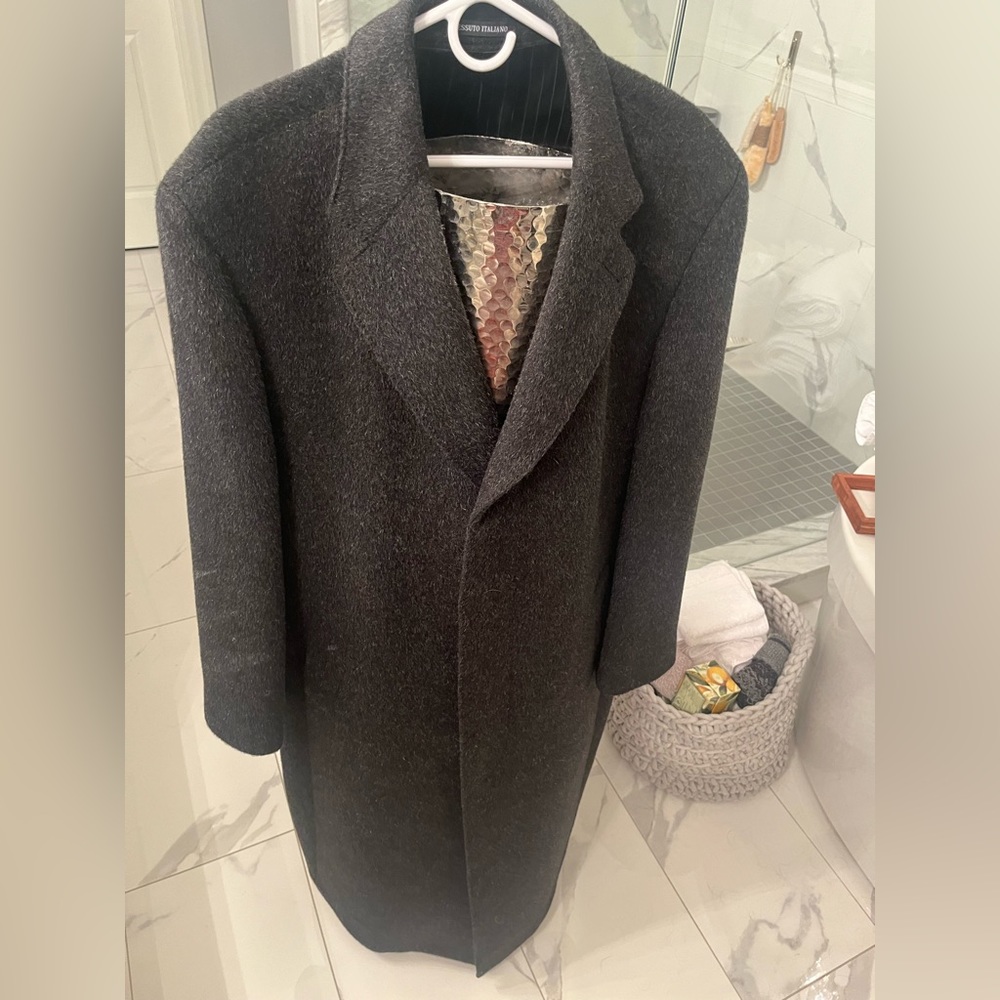 Wool/Mohair blend Tessuto Italiano dressing rich dress coat size 44 regular